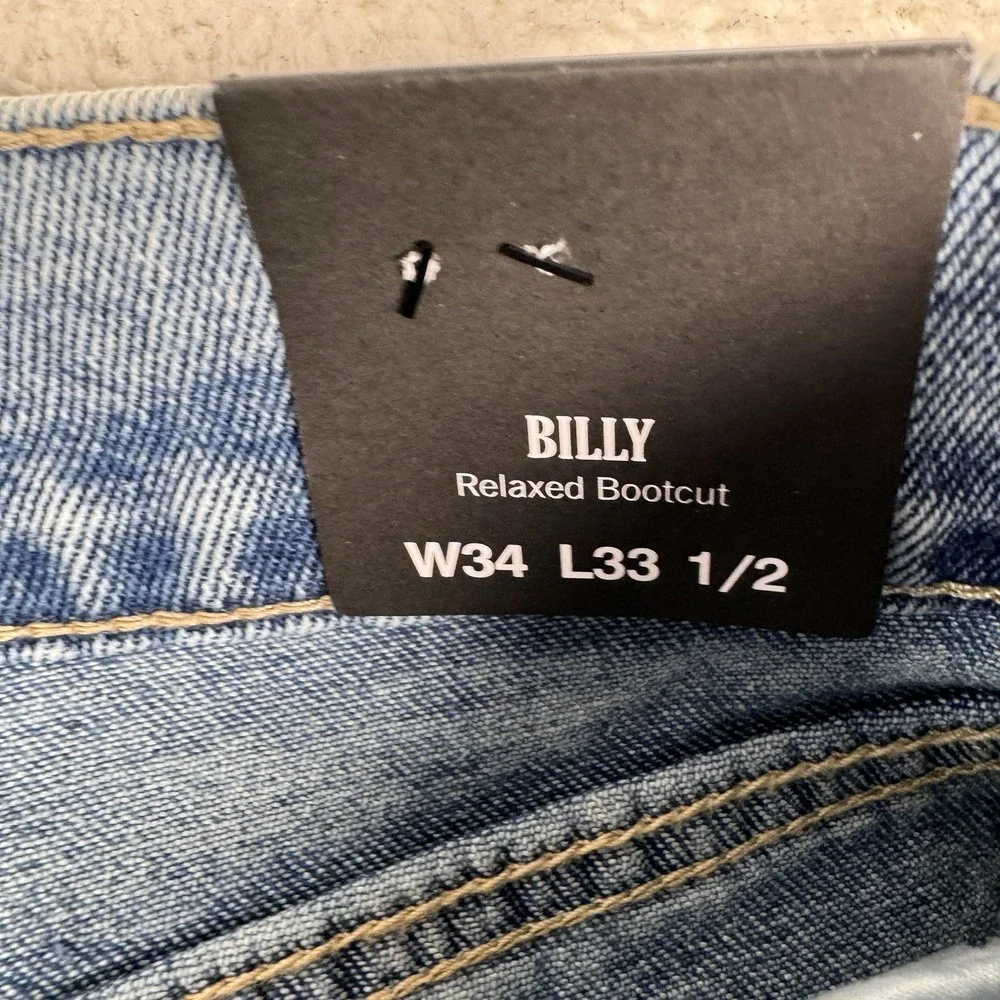 True Religion Jeans Mens 34 (36x34) Billy Relaxed Bootcut Flap Pocket NWT $164